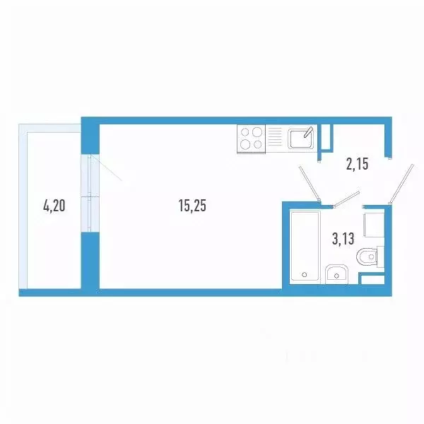 Студия Санкт-Петербург пос. Шушары,  (21.79 м) - Фото 0