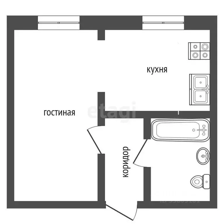 Студия Ростовская область, Батайск Комсомольская ул., 62 (28.8 м) - Фото 1