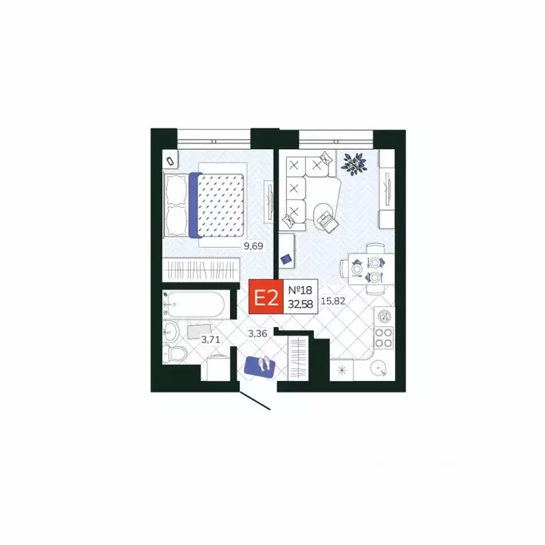 1-к кв. Тульская область, Тула Мясново мкр, Желания жилой комплекс ... - Фото 1