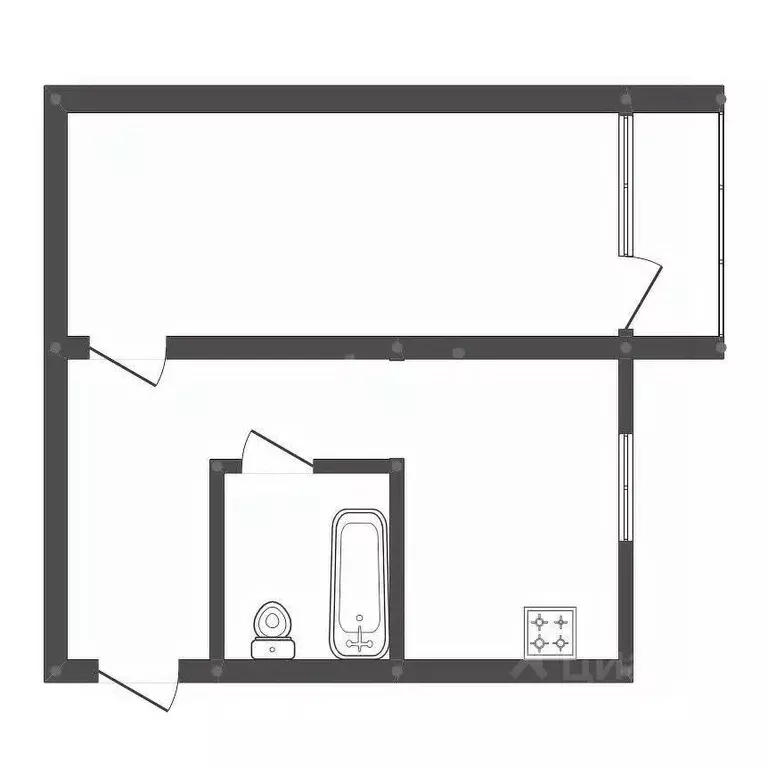 1-к кв. Амурская область, Белогорск 9 Мая ул., 210А (30.6 м) - Фото 1
