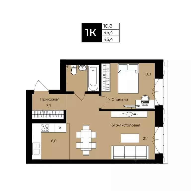 2-к кв. Башкортостан, Уфа ул. Ленина, 192 (61.2 м) - Фото 1
