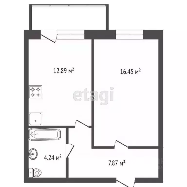 1-к кв. Красноярский край, Красноярск Энергетики мкр, ул. Турбинная, ... - Фото 2
