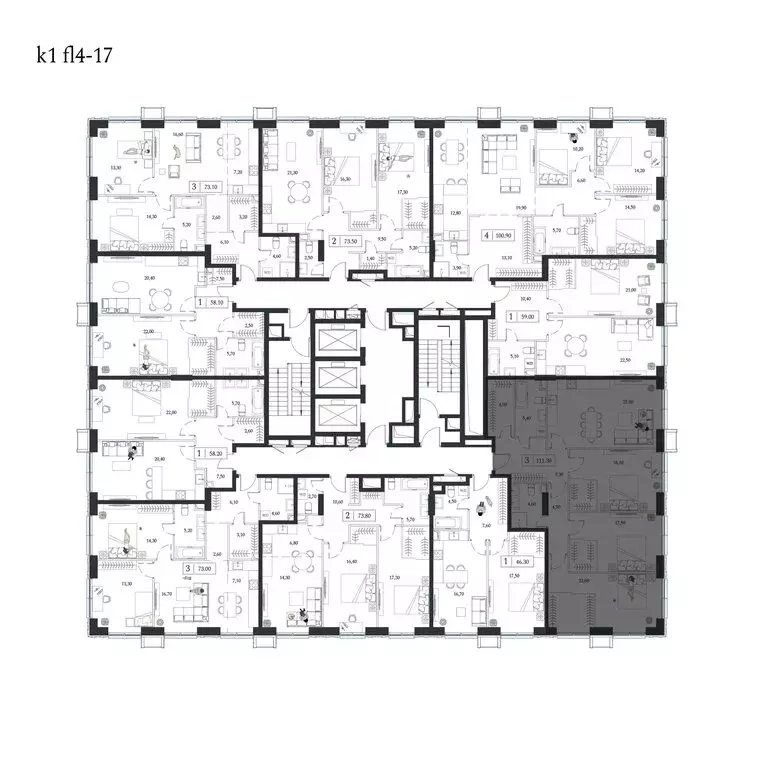 4-комнатная квартира: Москва, проспект Андропова, 9/1 (111.2 м) - Фото 2