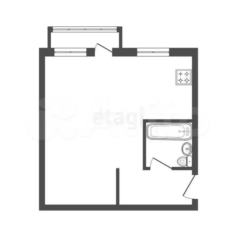 Квартира-студия, 29 м, 2/5 эт. - Фото 0