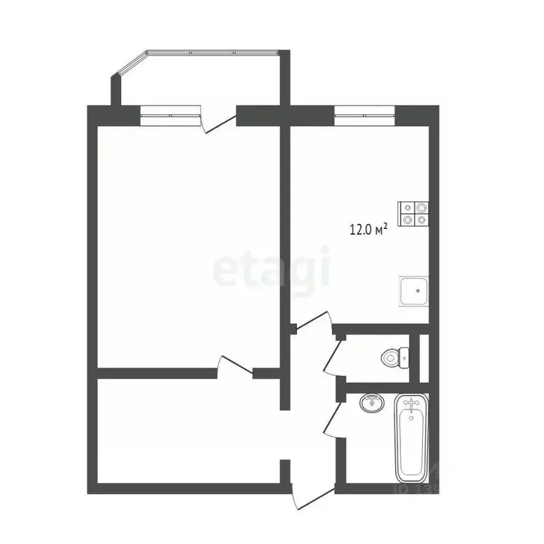 1-к кв. Тюменская область, Тюмень ул. Пермякова, 78к1 (45.0 м) - Фото 2