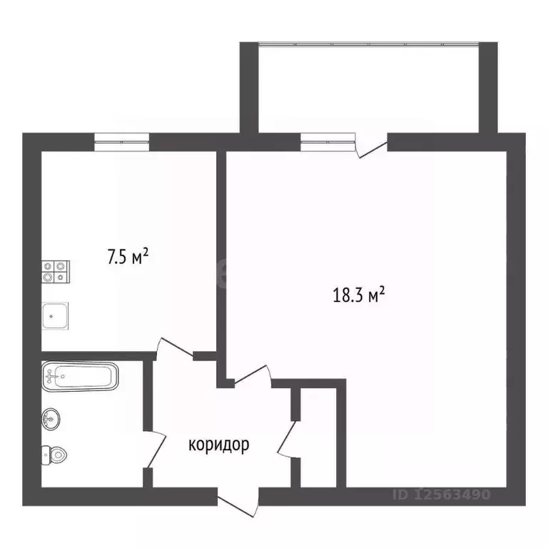 1-к кв. Воронежская область, Воронеж ул. Кузнецова, 9 (35.6 м) - Фото 2