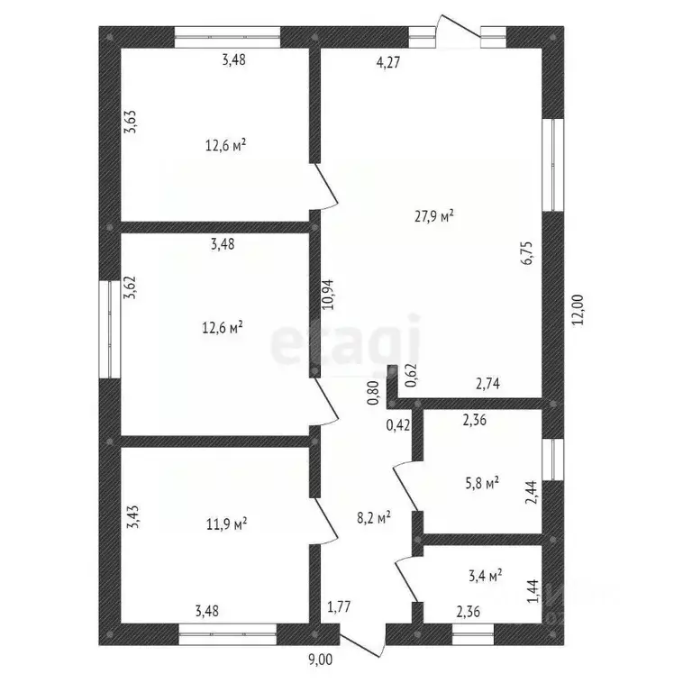 Дом в Башкортостан, Уфа  (98 м) - Фото 2