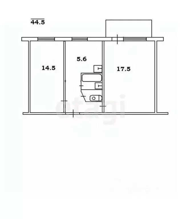2-к кв. Башкортостан, Ишимбай ул. Чкалова, 11 (44.5 м) - Фото 2