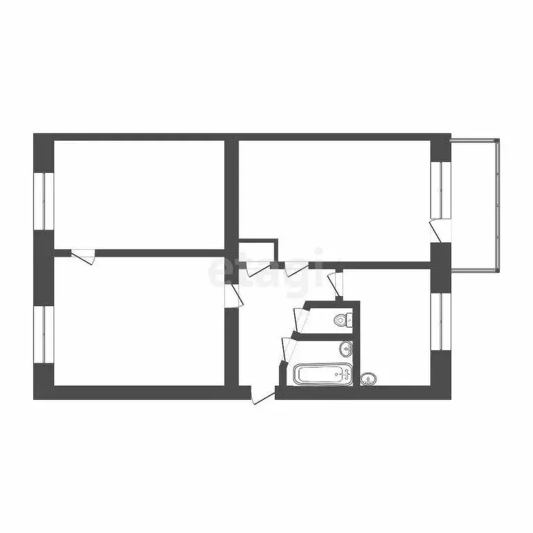 3-комнатная квартира: Томск, улица Ивановского, 3 (59.1 м) - Фото 1