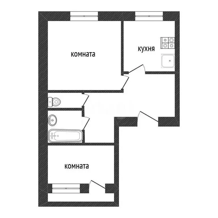 2-комнатная квартира: Волхов, улица Профсоюзов, 4А (49.1 м) - Фото 0