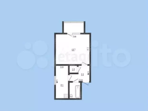 1-к. квартира, 35,5 м, 5/5 эт. - Фото 0