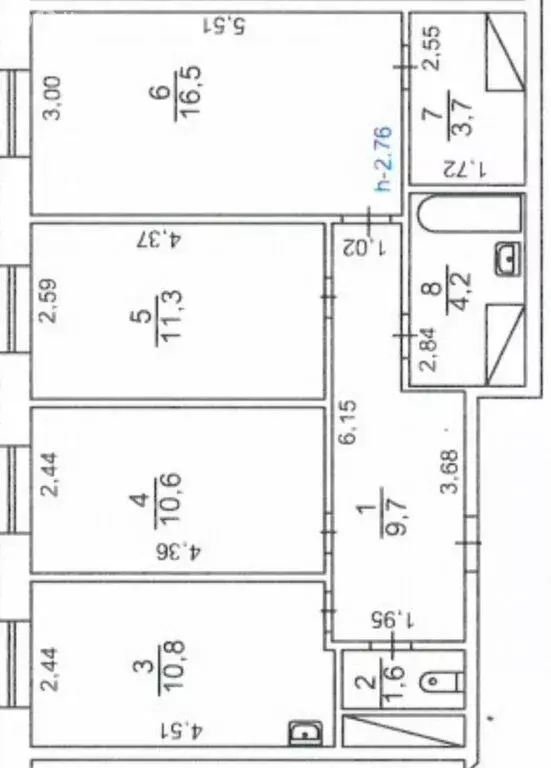 3-комнатная квартира: Новый Уренгой, район Северная Жилая Часть, ... - Фото 1
