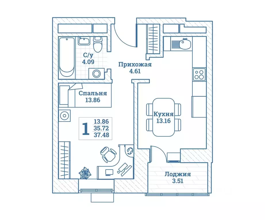 1-к кв. Московская область, Щелково городской округ, Монино пгт ... - Фото 1