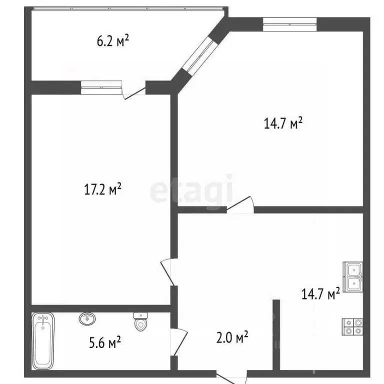 2-к кв. Краснодарский край, Анапа Таманская ул., 24 (67.0 м) - Фото 1
