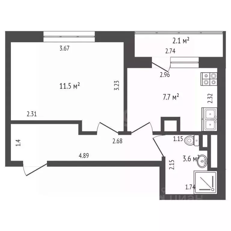 1-к кв. Московская область, Одинцовский городской округ, д. Солманово, ... - Фото 2