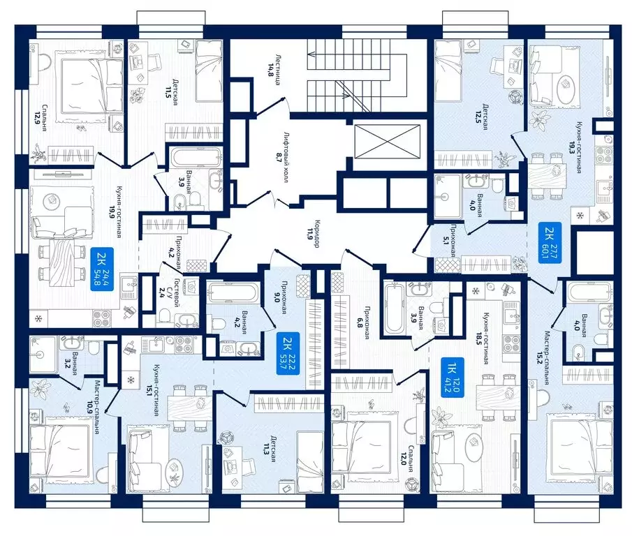 1-комнатная квартира: Самара, 8-я Радиальная улица, 31 (41.2 м) - Фото 2