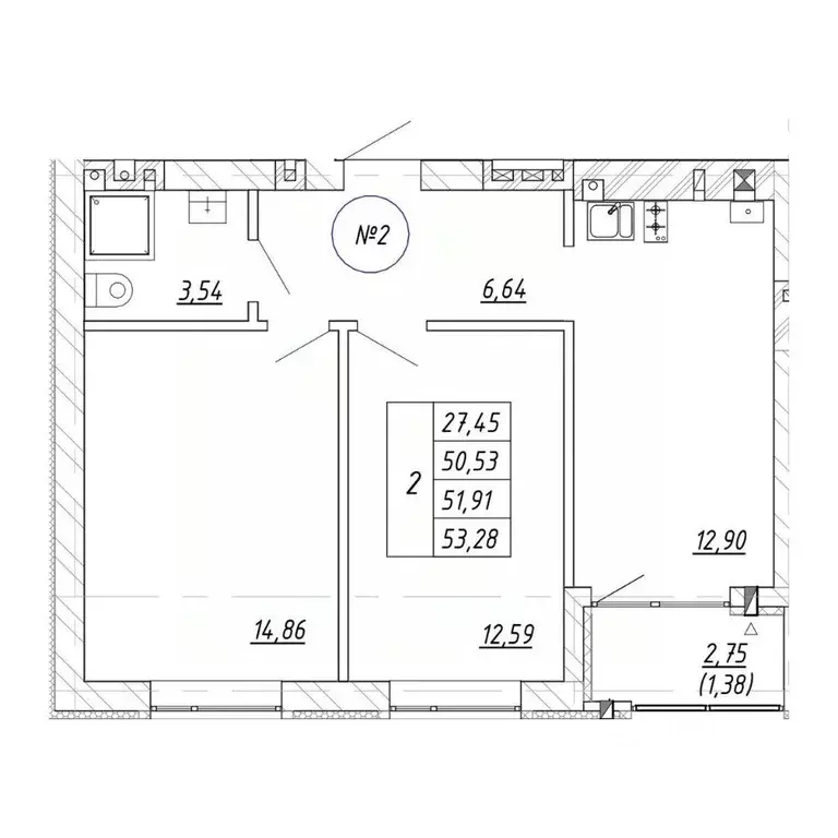 2-к кв. Калининградская область, Зеленоградск  (53.28 м) - Фото 1