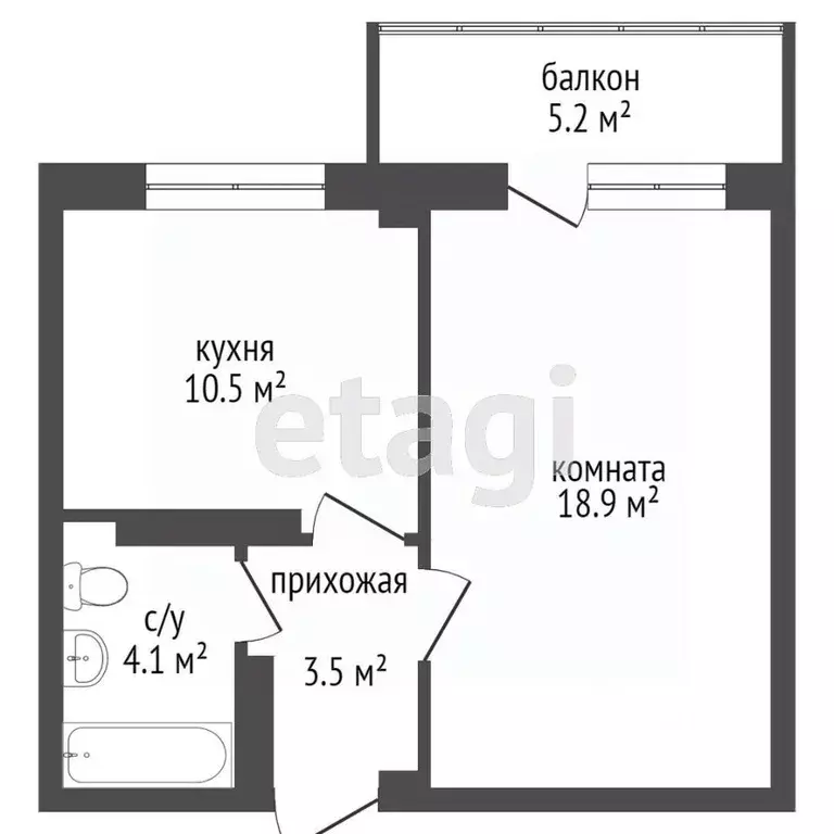 1-к кв. Красноярский край, Красноярск Норильская ул., 52А (37.2 м) - Фото 1