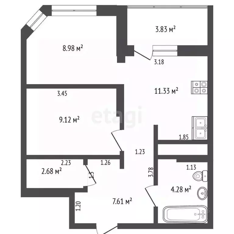 2-к кв. Москва 6-я Радиальная ул., 3к11 (44.0 м) - Фото 2