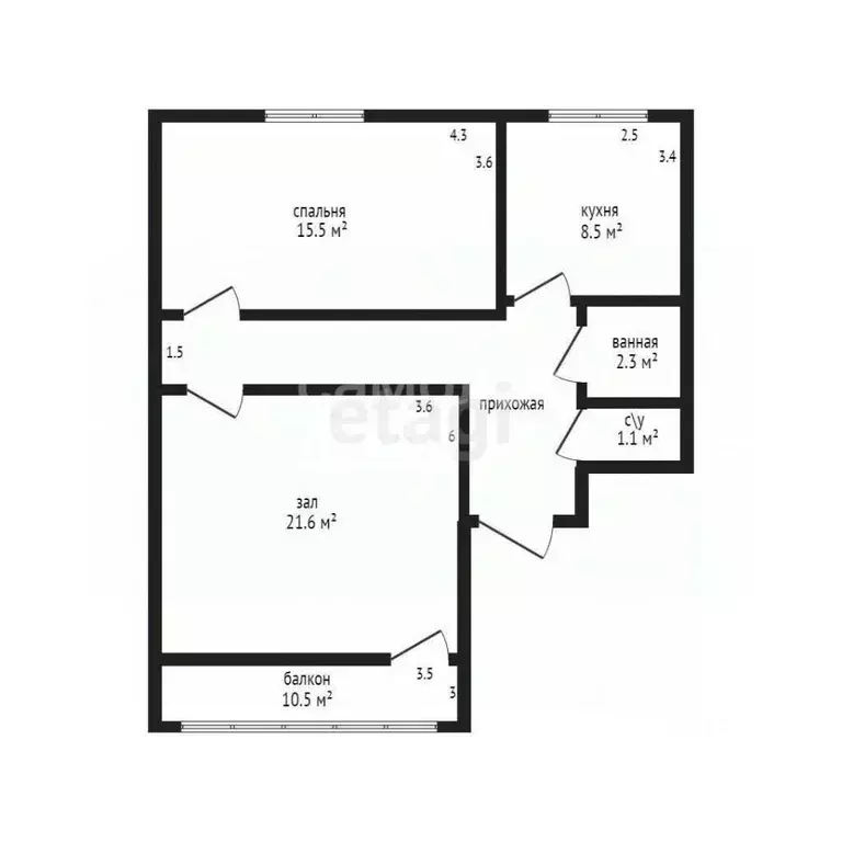 2-к кв. Дагестан, Дербент ул. Шахбазова, 60Б (55.0 м) - Фото 2
