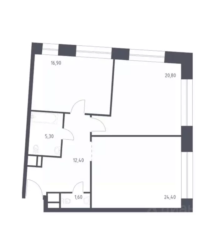 3-к кв. Москва Стремянный пер., 2 (82.0 м) - Фото 2
