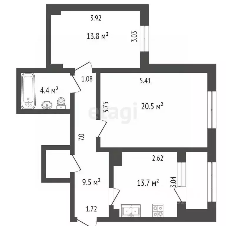 2-к кв. Ямало-Ненецкий АО, Ноябрьск Советская ул., 101 (65.0 м) - Фото 1