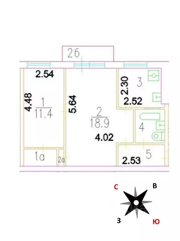 2-к кв. Москва Новогиреевская ул., 10К3 (44.5 м) - Фото 2