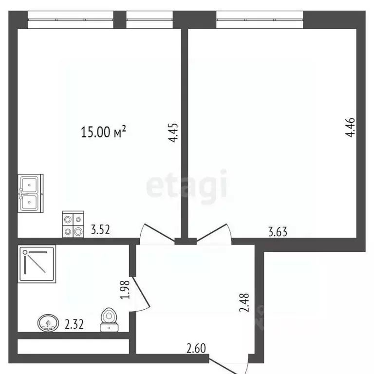 1-к кв. Москва Востряковское ш., 7с2 (42.3 м) - Фото 2