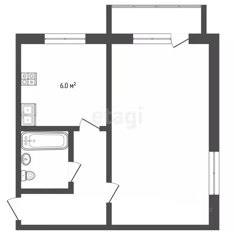 1-к кв. Омская область, Омск Городок Нефтяников мкр, ул. 22 Апреля, 8Б ... - Фото 2