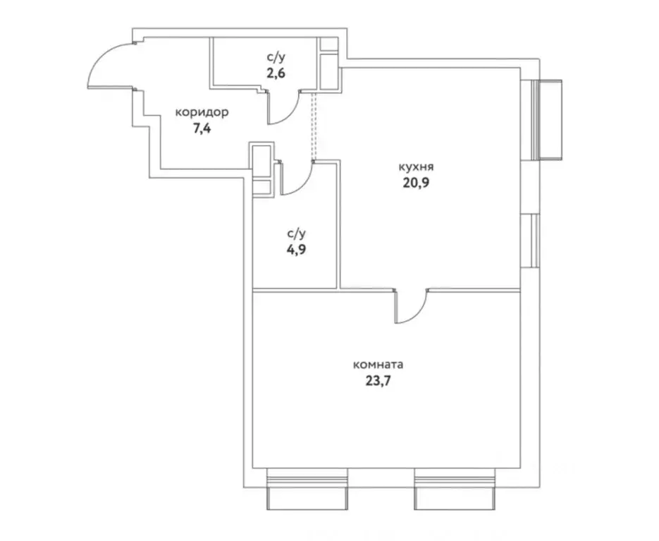 2-к кв. Москва Кинематографический кв-л,  (59.5 м) - Фото 1