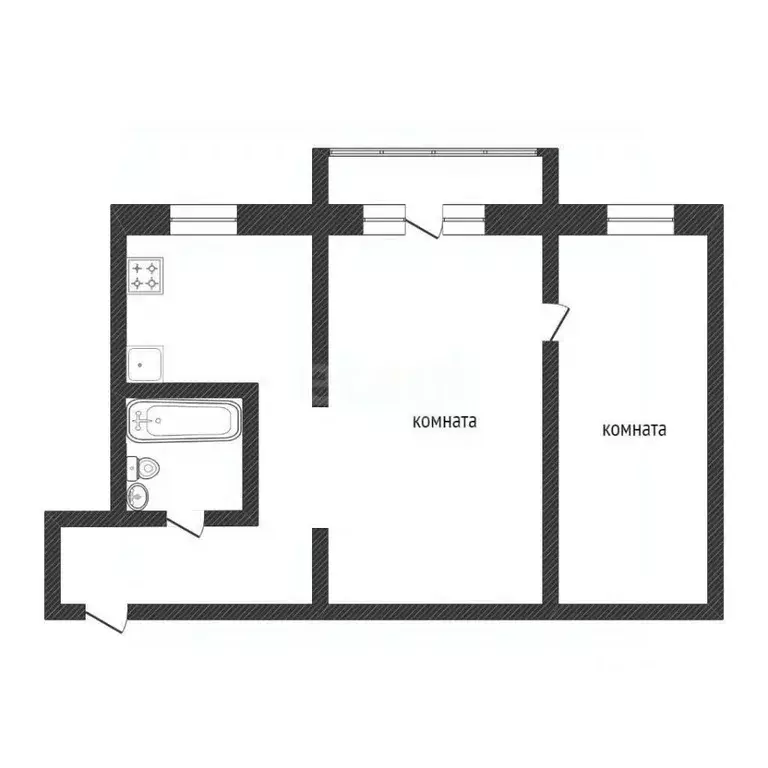 2-к кв. Курганская область, Курган ул. Коли Мяготина, 65 (43.1 м) - Фото 1
