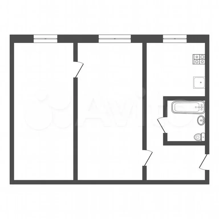 2-к. квартира, 42 м, 3/3 эт. - Фото 0