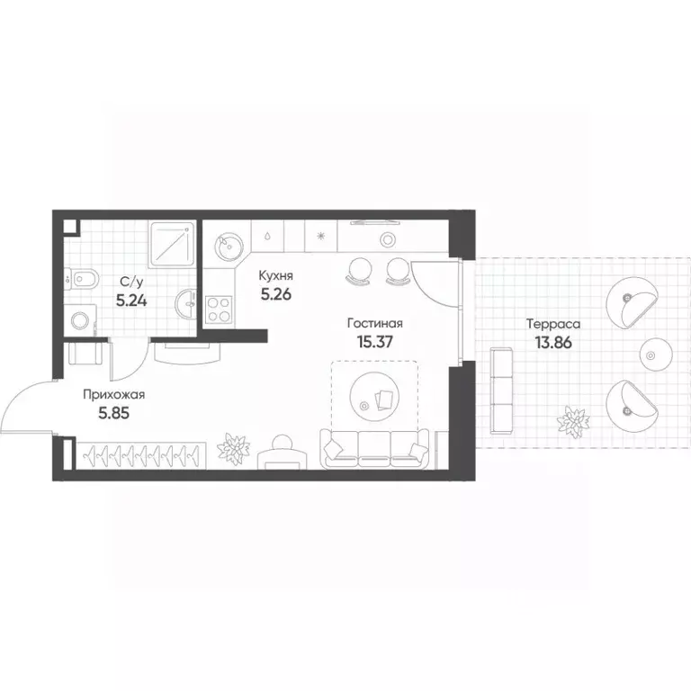Студия Татарстан, Казань ул. Гаврилова, 7к1 (35.88 м) - Фото 0