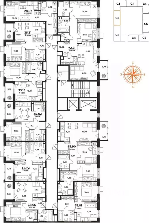 2-к кв. Хабаровский край, Хабаровск Брянский пер. (35.31 м) - Фото 2