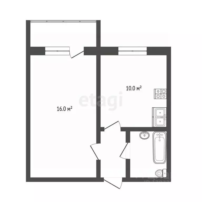 1-к кв. Тюменская область, Тюмень Таймырская ул., 70 (31.0 м) - Фото 1