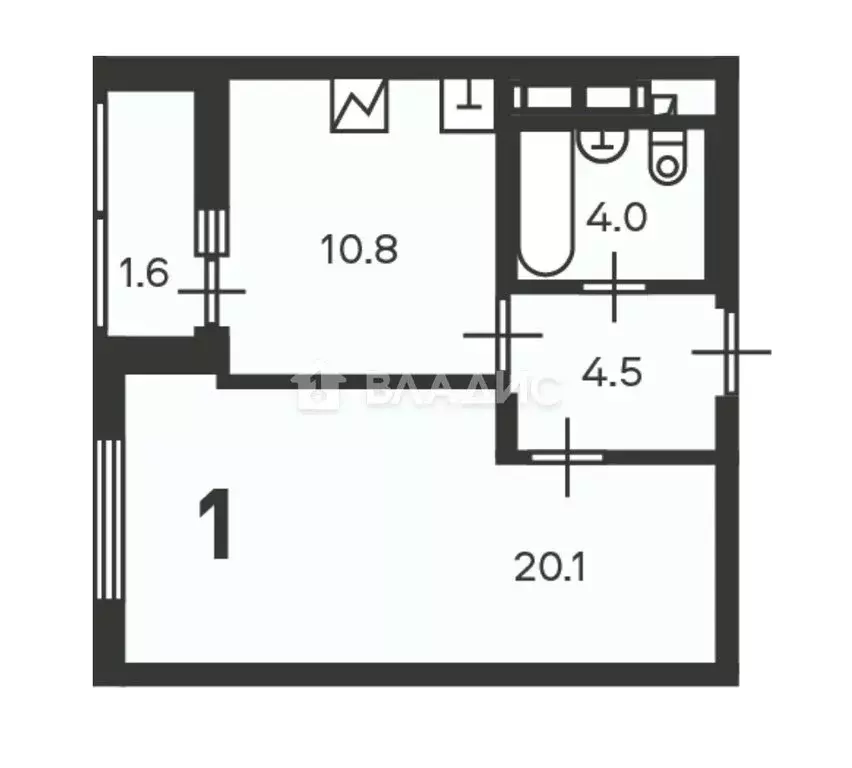 1-комнатная квартира: Москва, Кусковская улица, 12/1 (39 м) - Фото 1