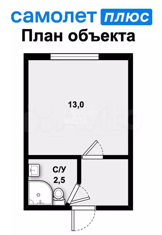 Квартира-студия, 17,4 м, 1/5 эт. - Фото 0