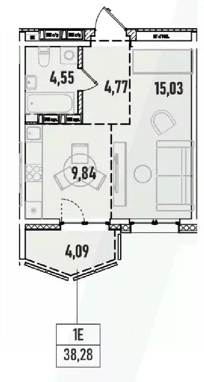 1-к кв. Иркутская область, Иркутск Донская ул. (38.28 м) - Фото 0