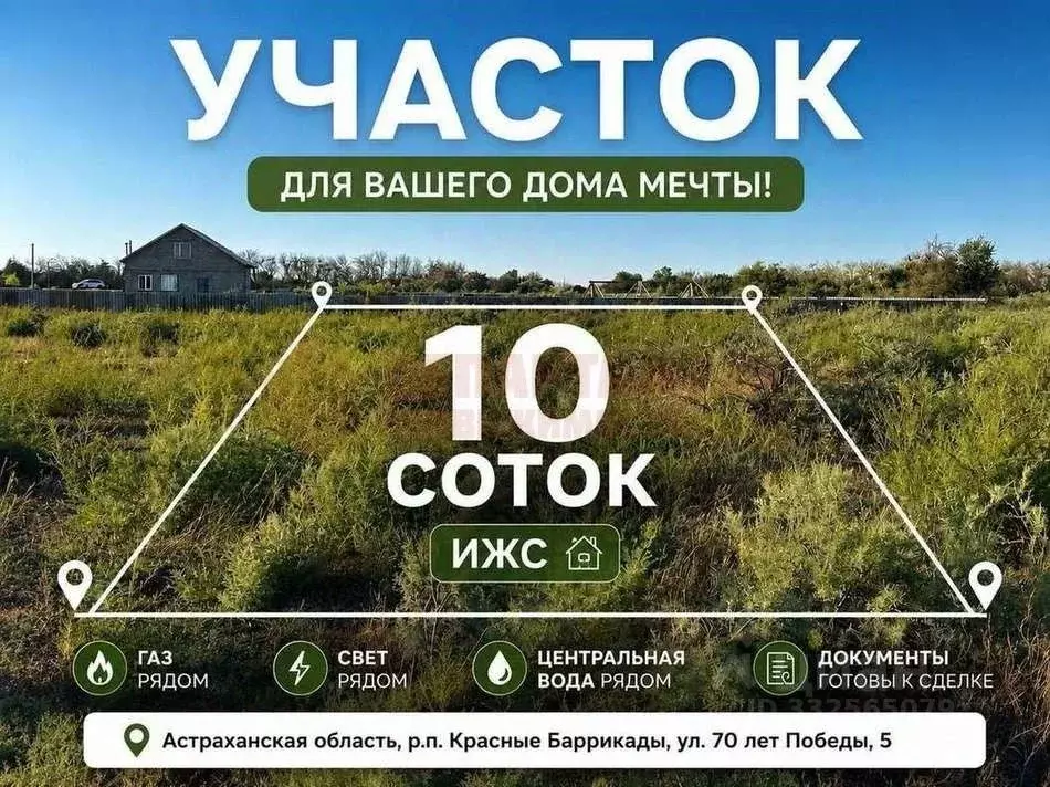Участок в Астраханская область, Икрянинский район, Красные Баррикады ... - Фото 1