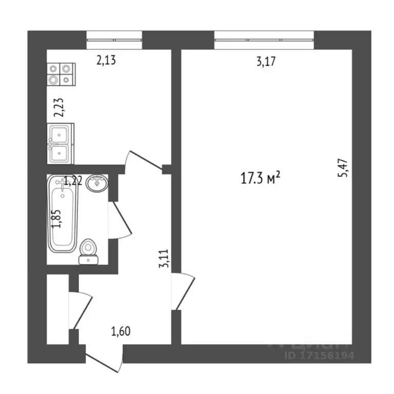 1-к кв. Тюменская область, Тюмень ул. Мельникайте, 80 (26.0 м) - Фото 2