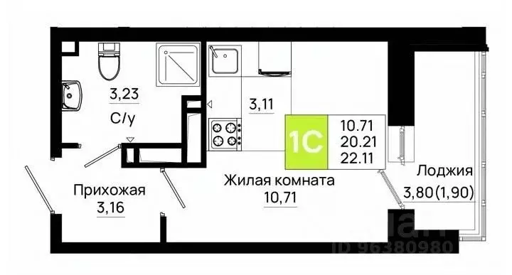 Студия Ростовская область, Ростов-на-Дону Нефтекачка кв-л, Октябрь ... - Фото 1