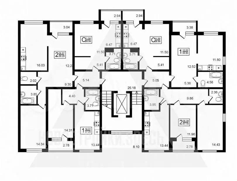 Квартира-студия, 28,8м, 1/8эт. - Фото 0