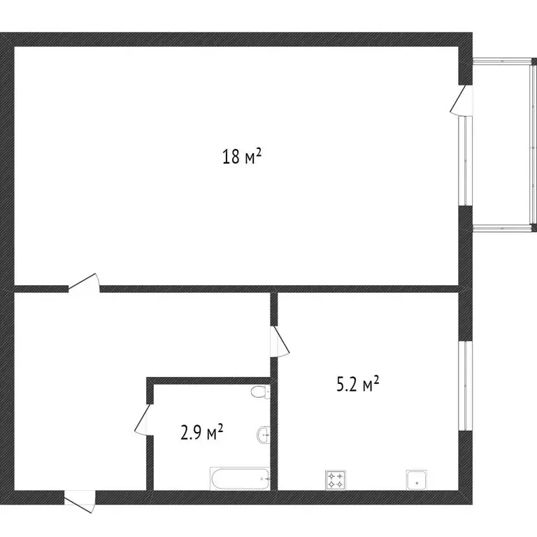 1-комнатная квартира: Златоуст, 2-я Шоссейная улица, 2 (30.7 м) - Фото 1