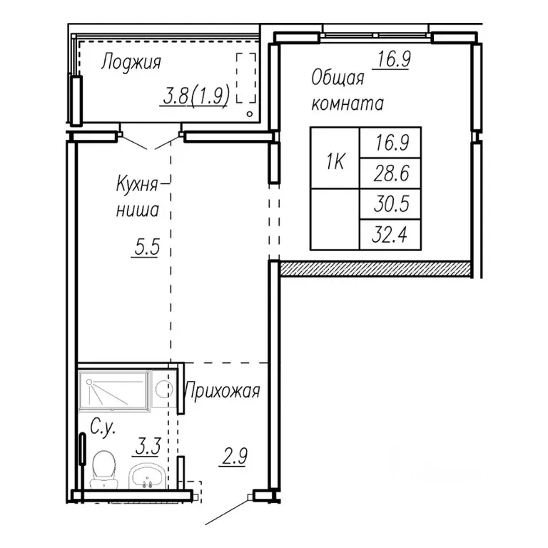 1-к кв. Алтайский край, Барнаул ул. Антона Петрова, 210Б (30.5 м) - Фото 0