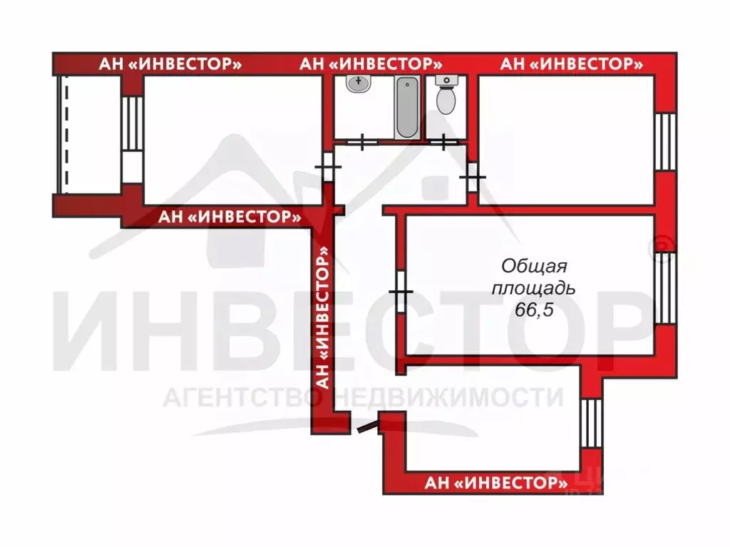 3-к кв. Челябинская область, Челябинск ул. Дегтярева, 32 (66.5 м) - Фото 0