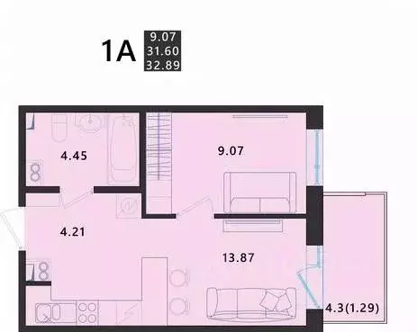 1-к кв. Псковская область, Псковский район, Завеличенская волость, д. ... - Фото 1