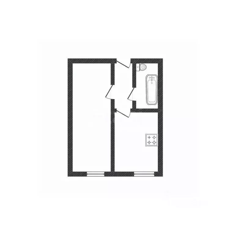 1-к кв. Белгородская область, Вейделевка рп ул. Мира, 67А (29.2 м) - Фото 1