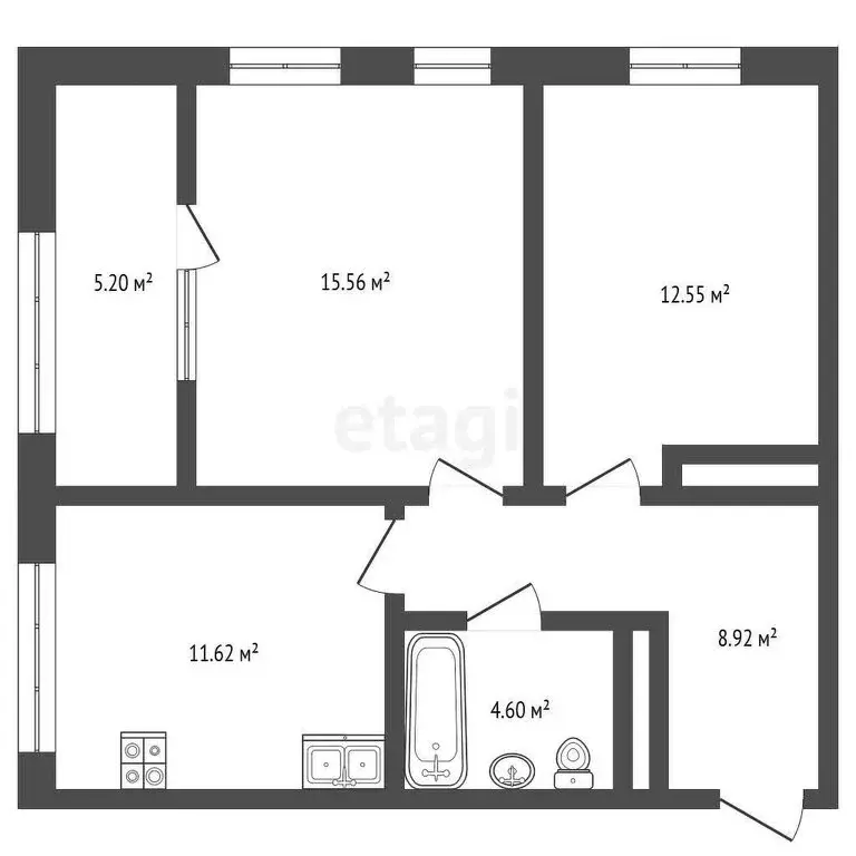 2-комнатная квартира: Пенза, улица 65-летия Победы, 24 (57.2 м) - Фото 0