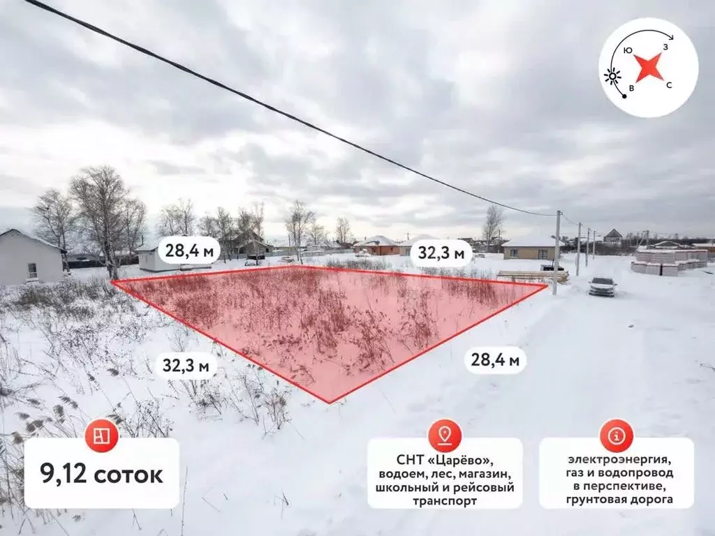 Участок в Тюменская область, Тюмень Царево садовое товарищество, 800 ... - Фото 1