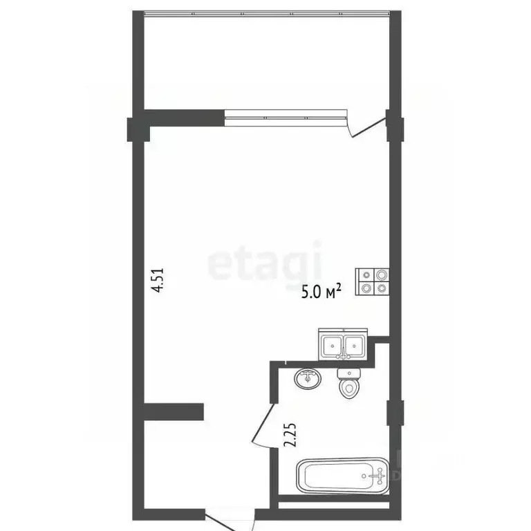 Студия Севастополь ул. Летчиков, 10к4 (35.0 м) - Фото 2